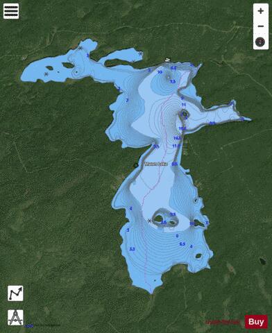 Mawn Lake depth contour Map - i-Boating App - Satellite