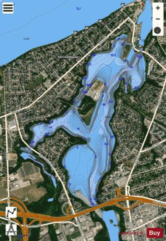 Martindale Pond depth contour Map - i-Boating App - Satellite