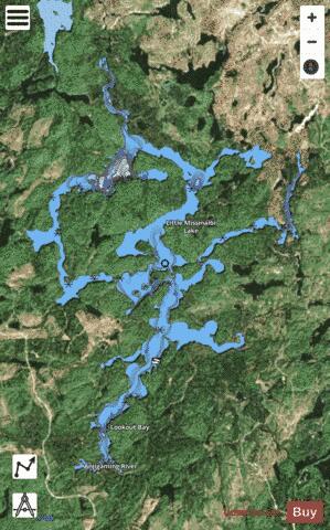 Little Missinaibi Lake depth contour Map - i-Boating App - Satellite