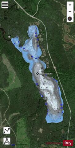 Marceau Lake depth contour Map - i-Boating App - Satellite
