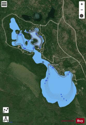 Lake Ice Chest depth contour Map - i-Boating App - Satellite