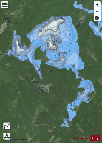 Flood Lake depth contour Map - i-Boating App - Satellite
