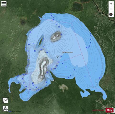 Matthews Lake depth contour Map - i-Boating App - Satellite