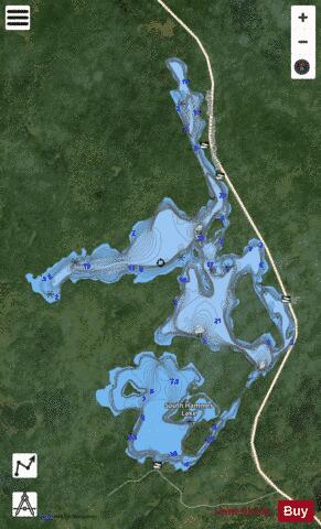 Hammer Lake depth contour Map - i-Boating App - Satellite