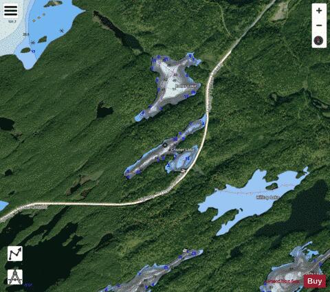 Crozier Lake depth contour Map - i-Boating App - Satellite