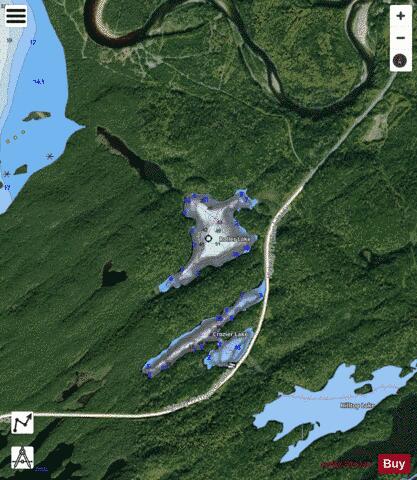 Roller Lake depth contour Map - i-Boating App - Satellite