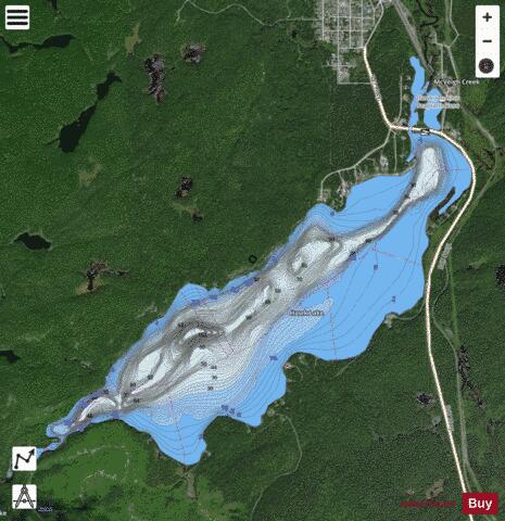 Hawk Lake depth contour Map - i-Boating App - Satellite