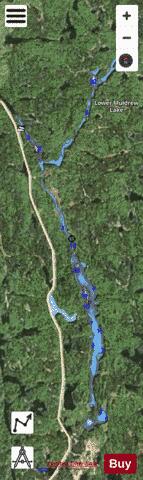 Muldrew Lake + Lower Muldrew depth contour Map - i-Boating App - Satellite