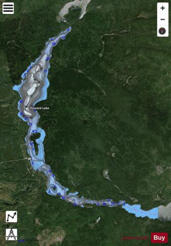 Howard Lake depth contour Map - i-Boating App - Satellite