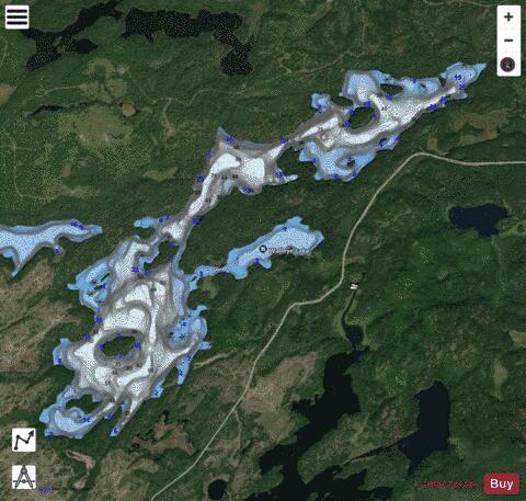Walleye Lake (Kenora) depth contour Map - i-Boating App - Satellite