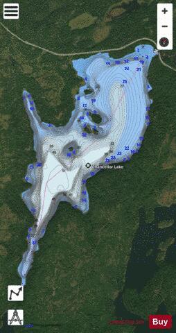 Chancellor Lake depth contour Map - i-Boating App - Satellite