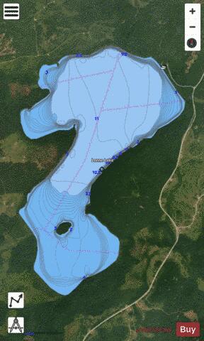 Lorne Lake depth contour Map - i-Boating App - Satellite