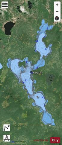 Rugby Lake depth contour Map - i-Boating App - Satellite