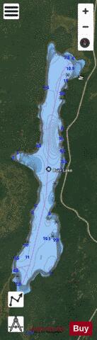 Burr Lake depth contour Map - i-Boating App - Satellite