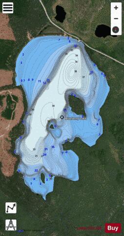 North Hodgins Lake (Blueberry Lake) depth contour Map - i-Boating App - Satellite