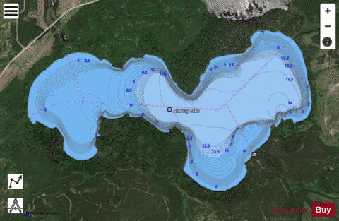 Anaway Lake depth contour Map - i-Boating App - Satellite