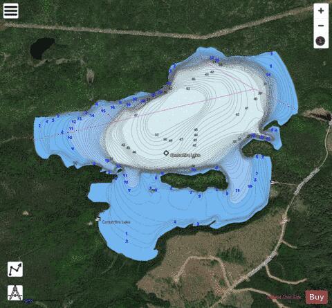 Centrefire Lake depth contour Map - i-Boating App - Satellite