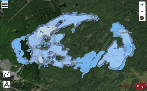 Melgund Lake depth contour Map - i-Boating App - Satellite