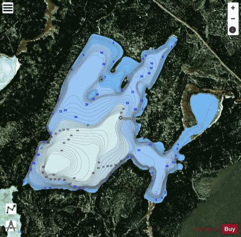 Square Lake (Southon Lake) depth contour Map - i-Boating App - Satellite