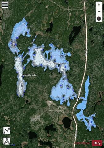 Vedette Lake depth contour Map - i-Boating App - Satellite