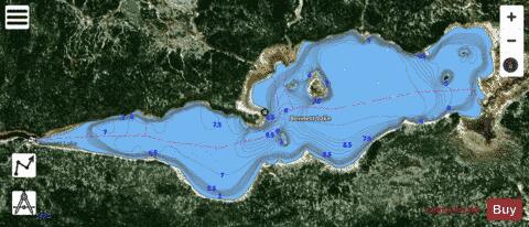 Bennett Lake depth contour Map - i-Boating App - Satellite