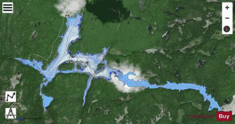 Le Grou Lake depth contour Map - i-Boating App - Satellite