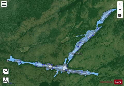Broadwell Lake depth contour Map - i-Boating App - Satellite