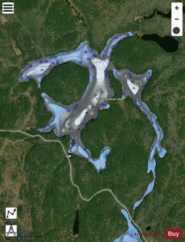 Thieving Bear Lake depth contour Map - i-Boating App - Satellite