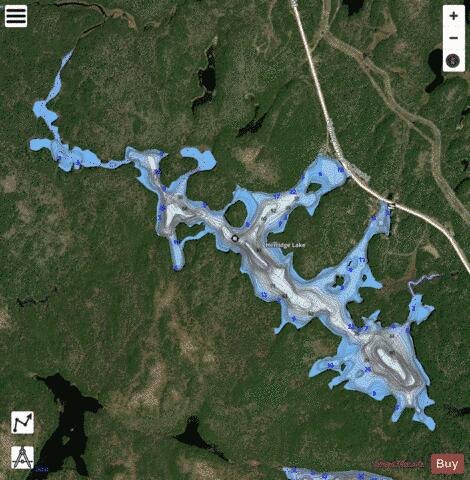 Herridge Lake depth contour Map - i-Boating App - Satellite