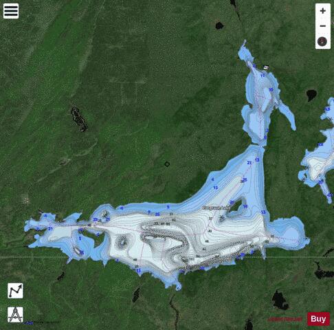 Cosgrave Lake depth contour Map - i-Boating App - Satellite