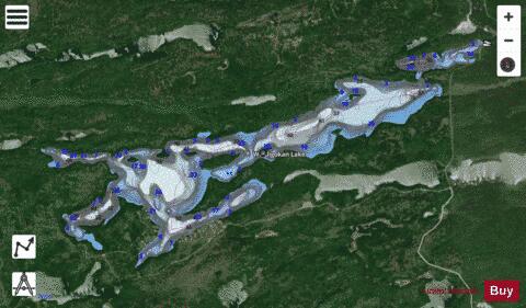 Windigokan Lake depth contour Map - i-Boating App - Satellite