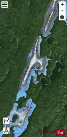 Young Lake #15 depth contour Map - i-Boating App - Satellite