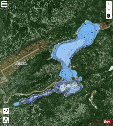 Moonlight Lake depth contour Map - i-Boating App - Satellite