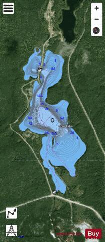Cree Lake depth contour Map - i-Boating App - Satellite