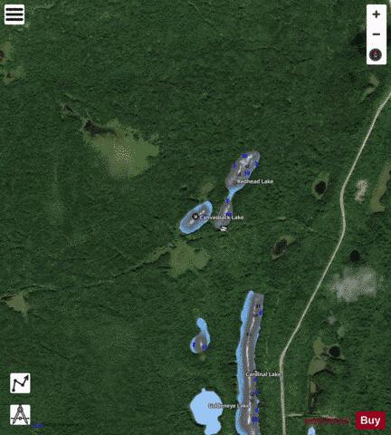 Canvassback lake depth contour Map - i-Boating App - Satellite