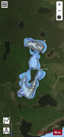 Vrooman Lake depth contour Map - i-Boating App - Satellite