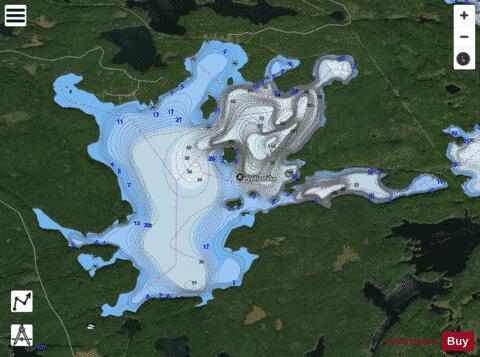Nydia Lake depth contour Map - i-Boating App - Satellite