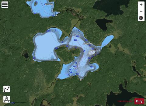 Tyrell Lake depth contour Map - i-Boating App - Satellite