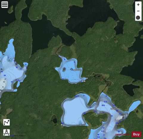 Wife Lake depth contour Map - i-Boating App - Satellite