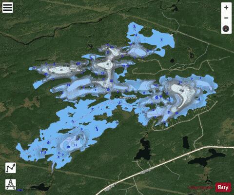 Plateau Lake depth contour Map - i-Boating App - Satellite