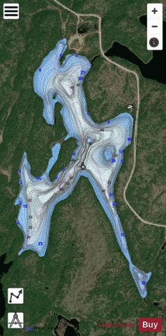 Premier Lake depth contour Map - i-Boating App - Satellite