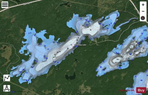 Nickleby Lake depth contour Map - i-Boating App - Satellite