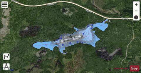 Caribus Lake depth contour Map - i-Boating App - Satellite