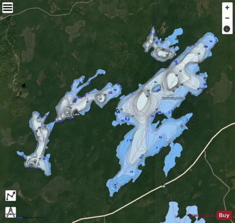 Kawawiag Lake depth contour Map - i-Boating App - Satellite
