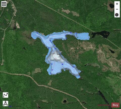 Tee Lake depth contour Map - i-Boating App - Satellite