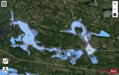 Gundy Lake depth contour Map - i-Boating App - Satellite