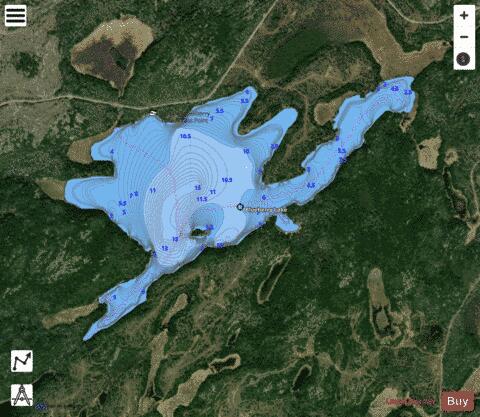 Blueberry Lake depth contour Map - i-Boating App - Satellite