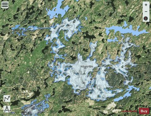 Dryberry Lake depth contour Map - i-Boating App - Satellite