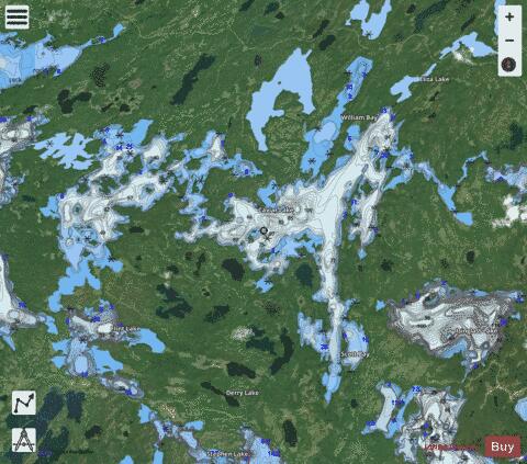 Caviar Lake depth contour Map - i-Boating App - Satellite