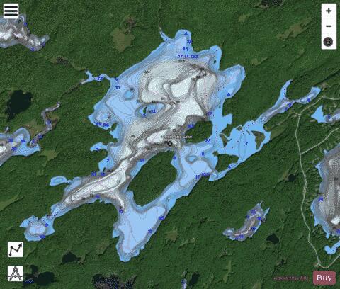 Red Pine Lake depth contour Map - i-Boating App - Satellite